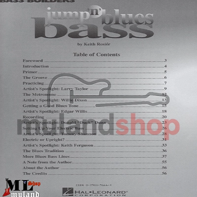 کتاب Jump n Blues Bass برای آموزش بلوز بیس از Keith Rosier، منتشرشده توسط Hal Leonard